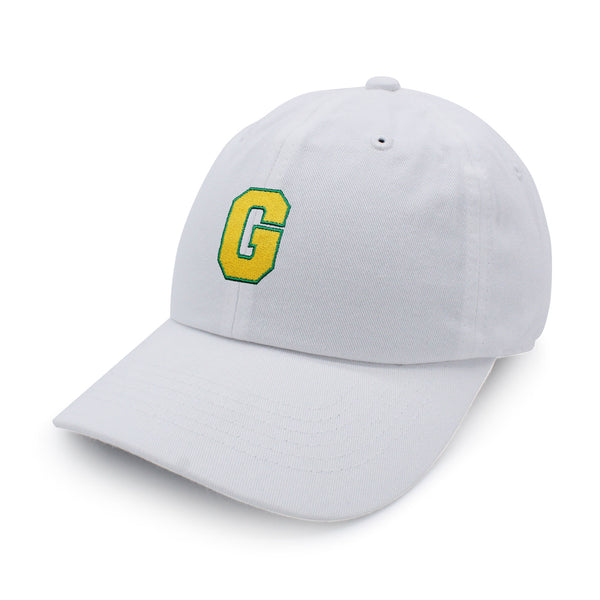 Initial G College Letter Dad Hat Embroidered Baseball Cap Yellow Alphabet