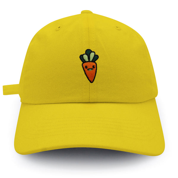 Smiling Carrot Dad Hat Embroidered Baseball Cap Vegetable Vegan