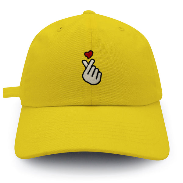Korean Heart Finger Dad Hat Embroidered Baseball Cap Korea Sign