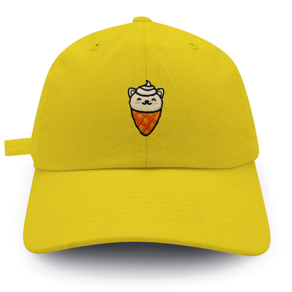 Ice Cream Cat Dad Hat Embroidered Baseball Cap Ice Cream Foodie