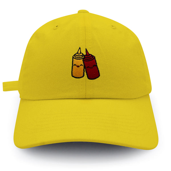 Ketchup and Mustard Dad Hat Embroidered Baseball Cap Foodie Sauces Ketchut Mustard