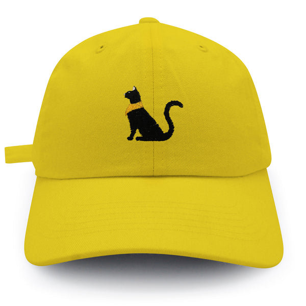 Black Egyptian Cat Dad Hat Embroidered Baseball Cap Kitty