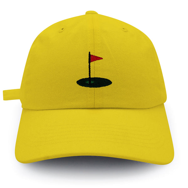 Golf Cup Dad Hat Embroidered Baseball Cap Golf Ball Hole Flagstick Pin