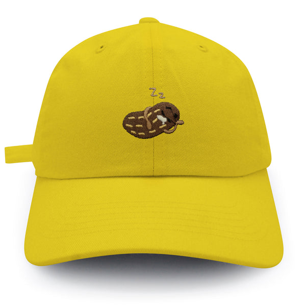 Sleeping Peanut Dad Hat Embroidered Baseball Cap Foodie Funny