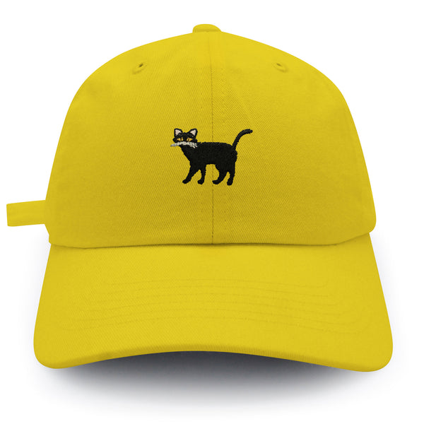 Black Cat Dad Hat Embroidered Baseball Cap Cute Kitty