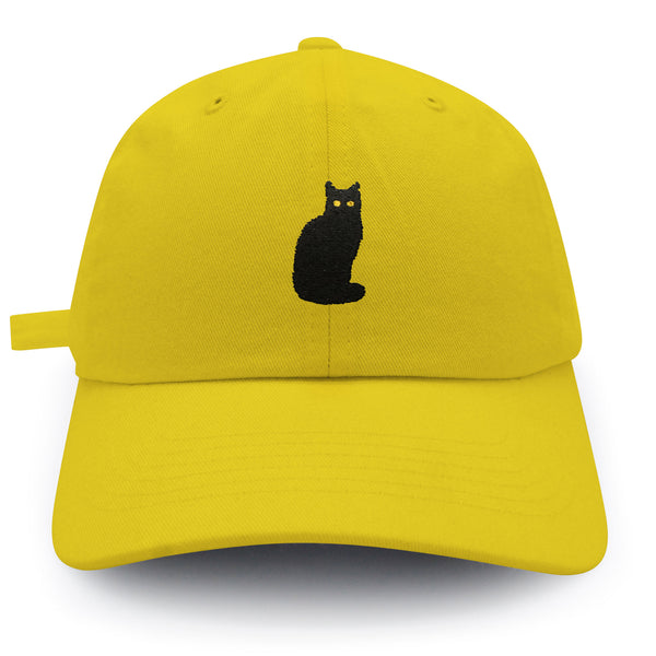 Sitted Black Cat Dad Hat Embroidered Baseball Cap Cute Kitty