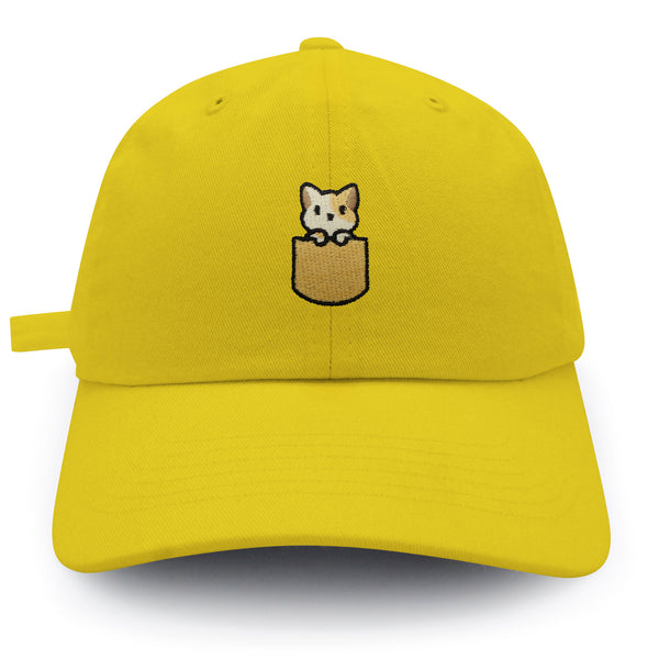 Pocket Cat Dad Hat Embroidered Baseball Cap Shirt Pocket