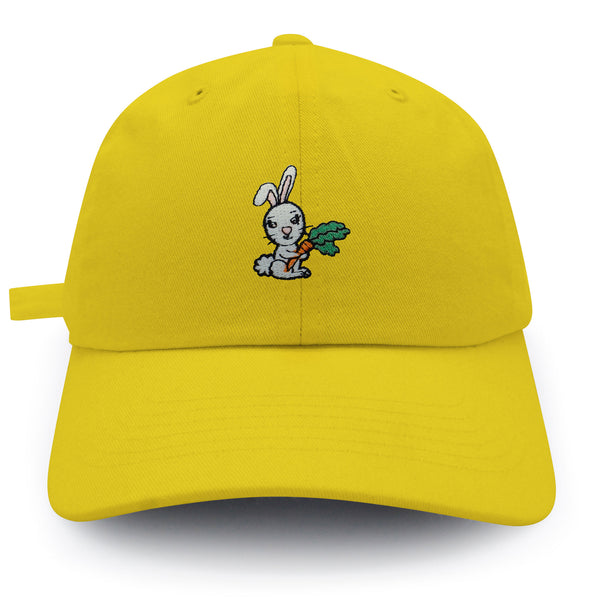 Bunny with Carrot Dad Hat Embroidered Baseball Cap Cute