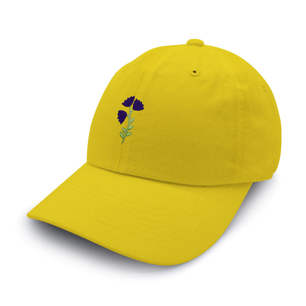 Purple flower Dad Hat Embroidered Baseball Cap Purple Floral