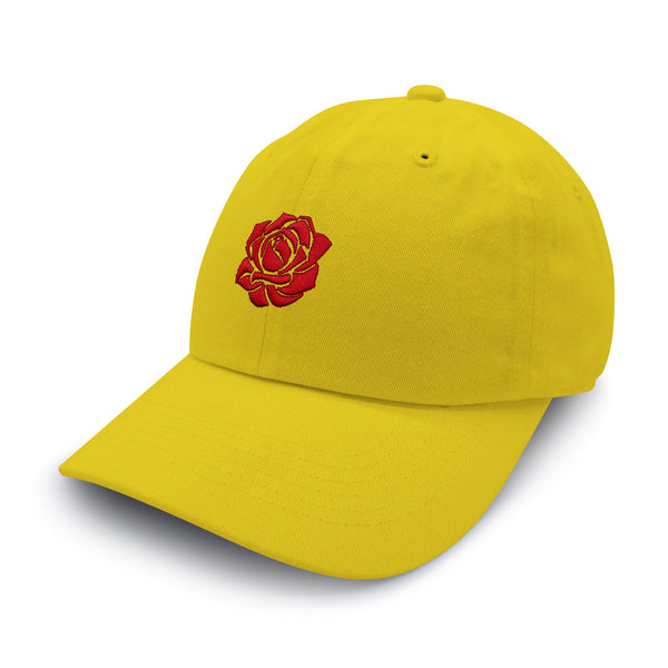 Red Rose Dad Hat Embroidered Baseball Cap Flower