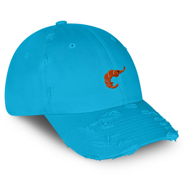 Shrimp Vintage Dad Hat Frayed Embroidered Cap Fishing Foodie, Ocean