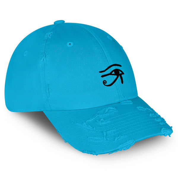 Eye of Horus Vintage Dad Hat Frayed Embroidered Cap Eyes Vision