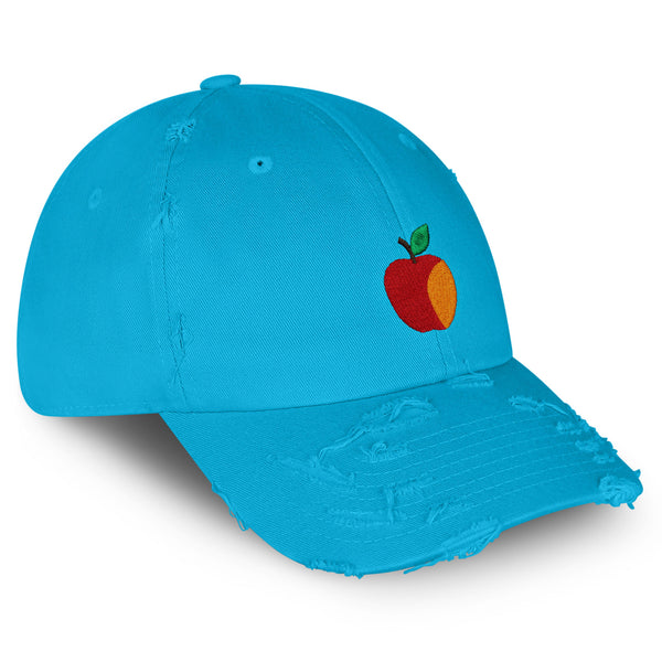 Apple Vintage Dad Hat Frayed Embroidered Cap Fruit