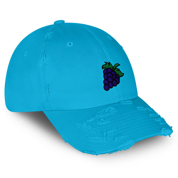 Grape Vintage Dad Hat Frayed Embroidered Cap Farm Farmers, Vegan