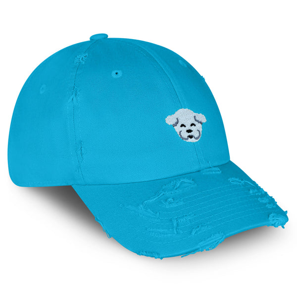 Bichon Frise Vintage Dad Hat Frayed Embroidered Cap Dog Puppy