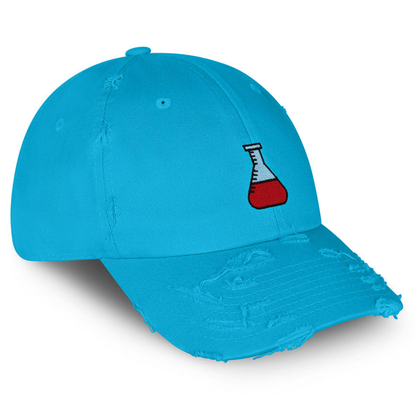 Erlenmeyer Flask Vintage Dad Hat Frayed Embroidered Cap Science