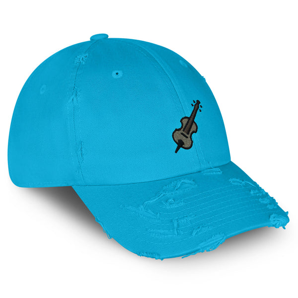 Cello Vintage Dad Hat Frayed Embroidered Cap Instrument Musician