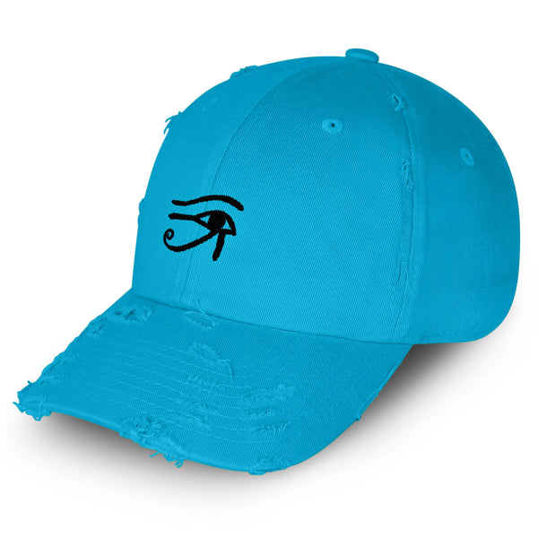 Eye of Horus Vintage Dad Hat Frayed Embroidered Cap Eyes Vision