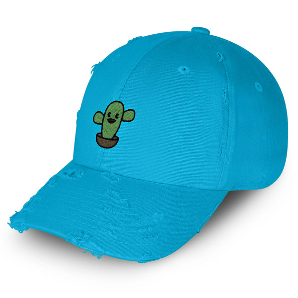 Cute Cactus Vintage Dad Hat Frayed Embroidered Cap Desert