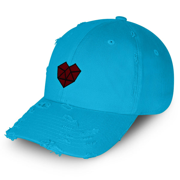 Heart Vintage Dad Hat Frayed Embroidered Cap Health Love