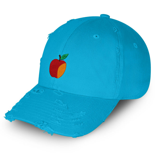 Apple Vintage Dad Hat Frayed Embroidered Cap Fruit