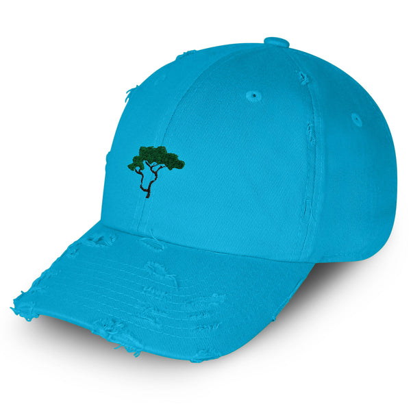 Tree Vintage Dad Hat Frayed Embroidered Cap Hiking