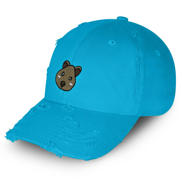 Quokka Face Vintage Dad Hat Frayed Embroidered Cap Cute Animal