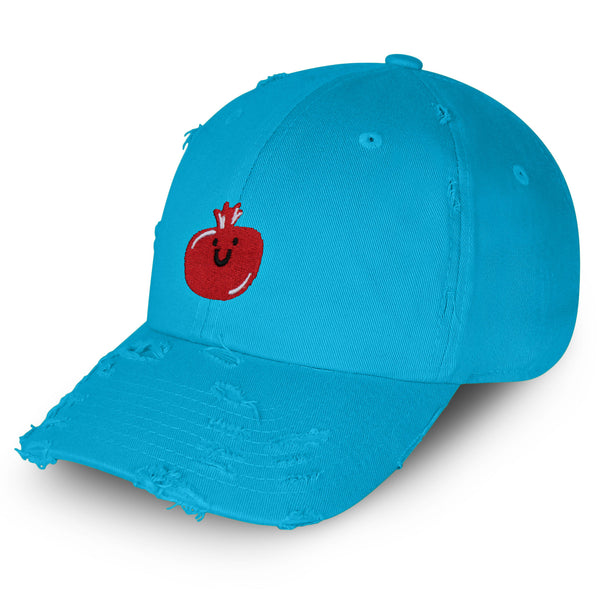 Pomegranate Vintage Dad Hat Frayed Embroidered Cap Fruit, Grenade