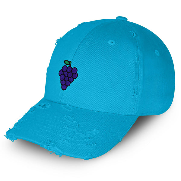 Grapes Vintage Dad Hat Frayed Embroidered Cap Fruit