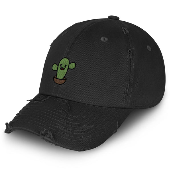 Cute Cactus Vintage Dad Hat Frayed Embroidered Cap Desert