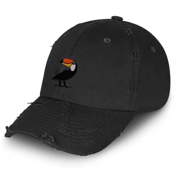 Toucan Vintage Dad Hat Frayed Embroidered Cap Bird Zoo