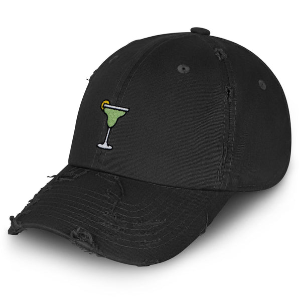 Margarita Vintage Dad Hat Frayed Embroidered Cap Cocktail Party