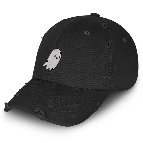 Cute Ghost Vintage Dad Hat Frayed Embroidered Cap Scary