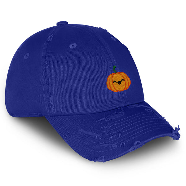 Pumpkin Vintage Dad Hat Frayed Embroidered Cap Halloween Jack