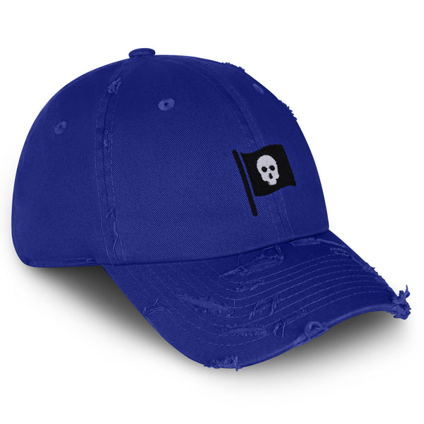 Skull Flag Vintage Dad Hat Frayed Embroidered Cap Pirate