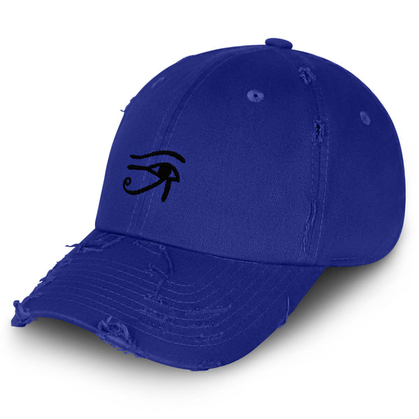 Eye of Horus Vintage Dad Hat Frayed Embroidered Cap Eyes Vision