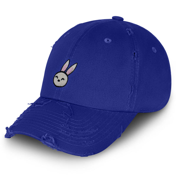 Cute Rabbit Vintage Dad Hat Frayed Embroidered Cap Bunny Zoo