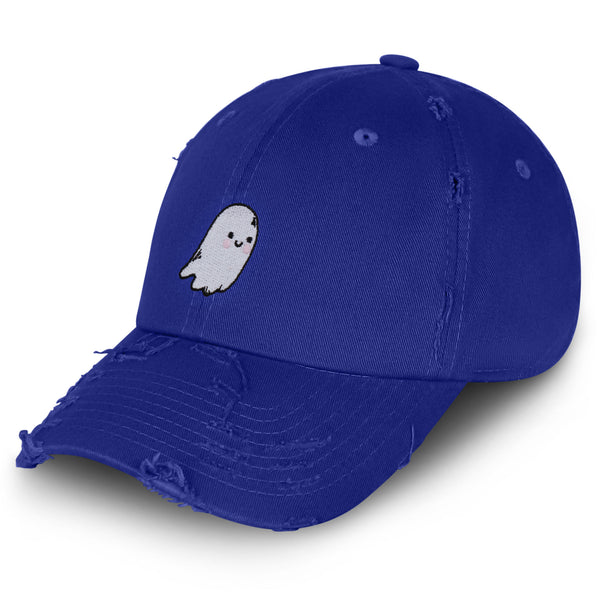 Cute Ghost Vintage Dad Hat Frayed Embroidered Cap Scary