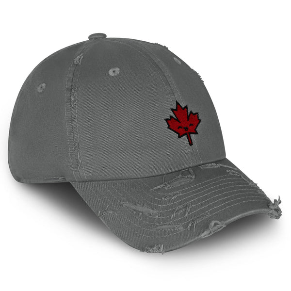 Canada Vintage Dad Hat Frayed Embroidered Cap Canadian Maple