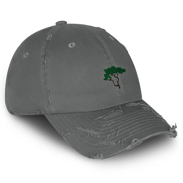 Tree Vintage Dad Hat Frayed Embroidered Cap Hiking