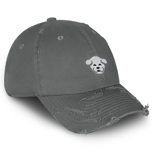 Bichon Frise Vintage Dad Hat Frayed Embroidered Cap Dog Puppy