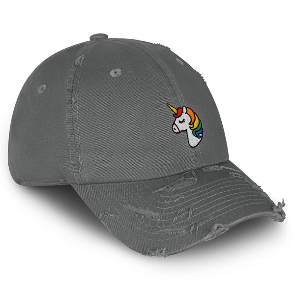 Unicorn Vintage Dad Hat Frayed Embroidered Cap Horse