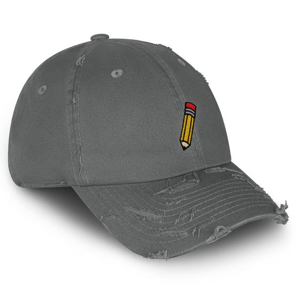 Pencil Vintage Dad Hat Frayed Embroidered Cap Study