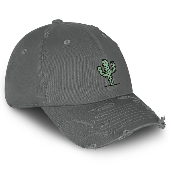 Cactus Vintage Dad Hat Frayed Embroidered Cap Standing Cactus