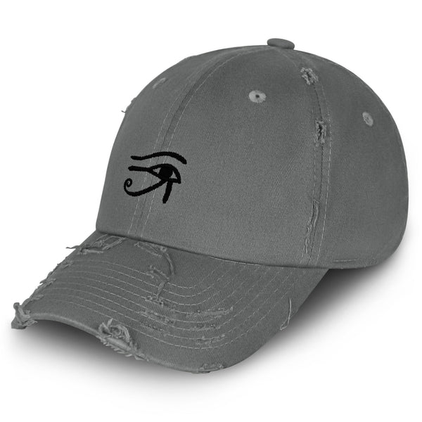 Eye of Horus Vintage Dad Hat Frayed Embroidered Cap Eyes Vision