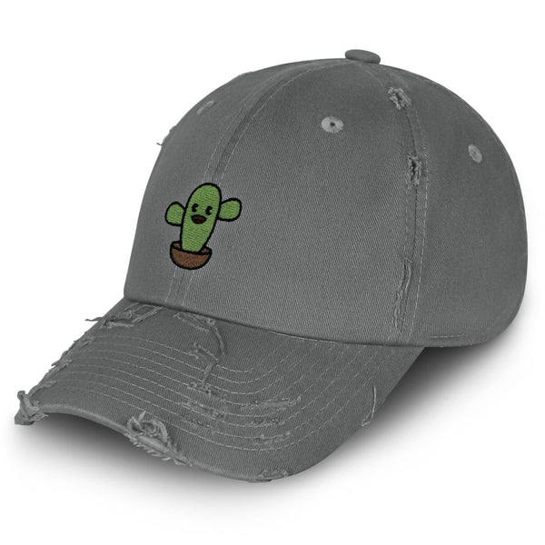 Cute Cactus Vintage Dad Hat Frayed Embroidered Cap Desert