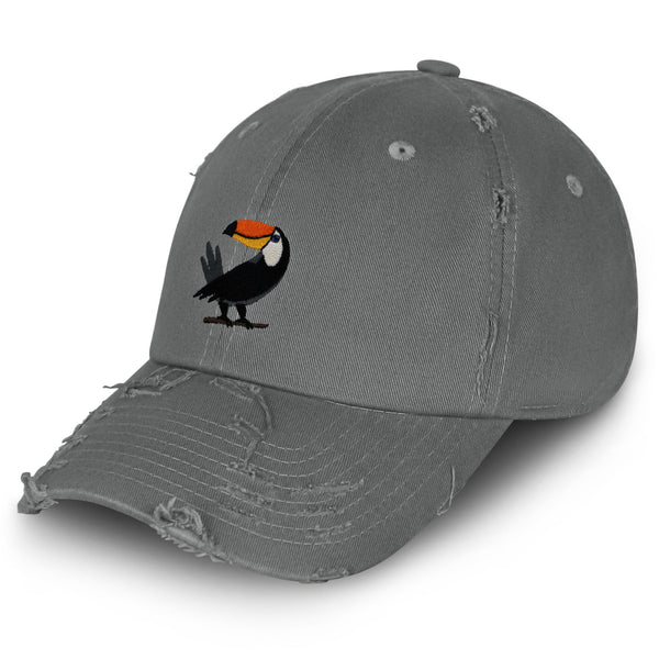 Toucan Vintage Dad Hat Frayed Embroidered Cap Bird Zoo