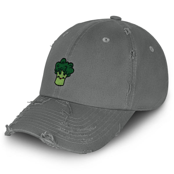 Broccoli Vintage Dad Hat Frayed Embroidered Cap Vegan Vegetable