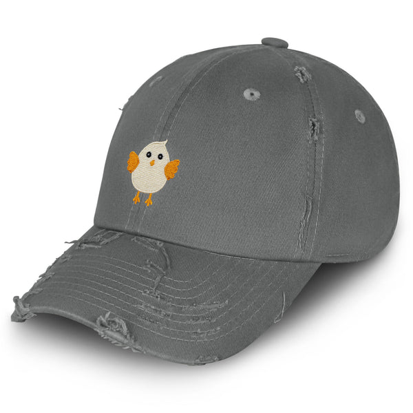 Cute Chick Vintage Dad Hat Frayed Embroidered Cap Chicken