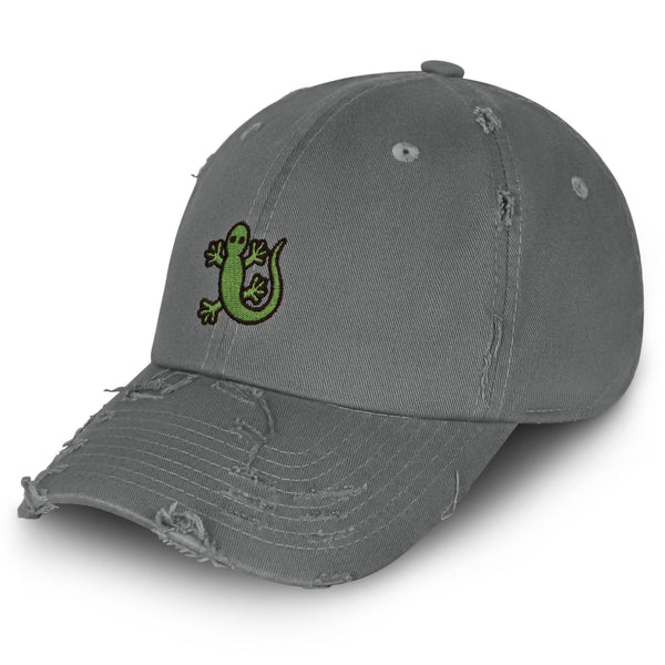 Green Lizard Logo Vintage Dad Hat Frayed Embroidered Cap Wild Desert